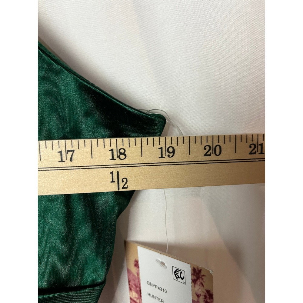 Emerald Sundae Dress Womens 18 Hunter Green Satin Ruched Asymmetrical GEPP4310 - Picture 5 of 10